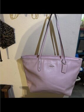 Coach Lavender Pink Leather Tote Bag